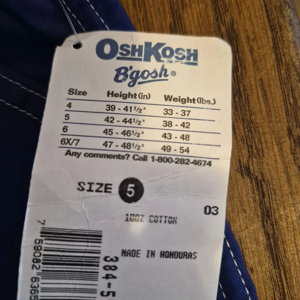 OshKosh B'gosh blue swim trunks size 5 with white stitching